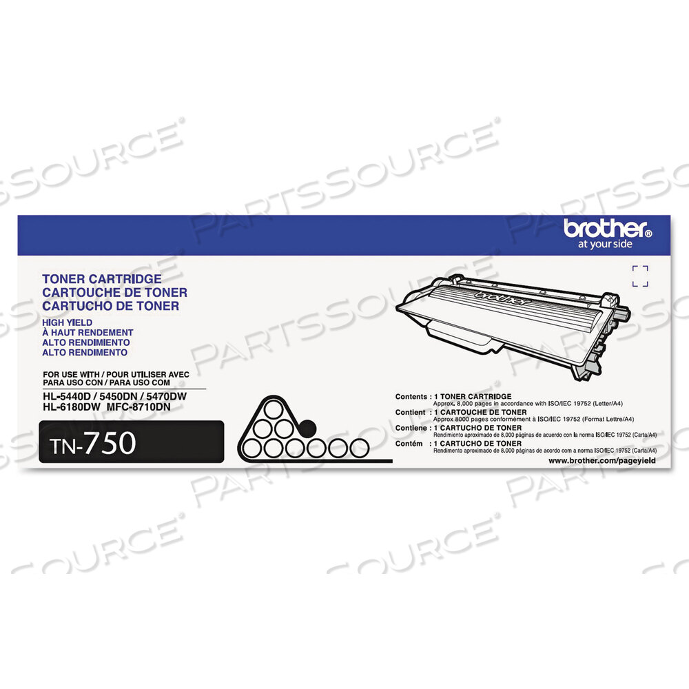 Tn750 TN750 Brother TN750 HIGH YIELD TONER CARTRIDGE For Sale