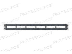 PANDUIT MINI-COM MODULAR FACEPLATE PATCH PANELS - PATCH PANEL - BLACK - 1U - 19" - 24 PORTS by Panduit PANDUIT MINI-COM MODULAR FACEPLATE PATCH PANELS - PATCH PANEL - BLACK - 1U - 19" - 24 PORTS by Panduit