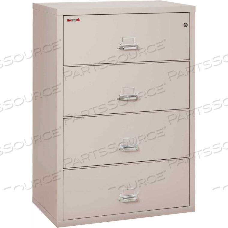 FIREPROOF 4 DRAWER LATERAL FILE CABINET LETTER-LEGAL SIZE 37-1/2"W X 22"D X 53"H - LT GRAY by Fire King