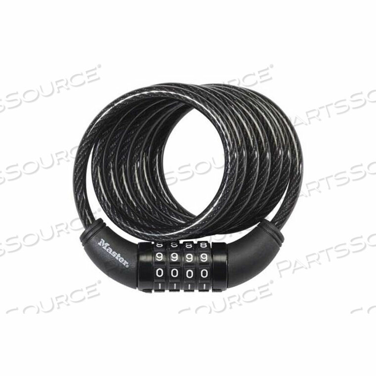 6FT (1.8M) LONG X 5/16IN (8MM) DIAMETER SET YOUR OWN COMBINATION CABLE LOCK by Master Lock