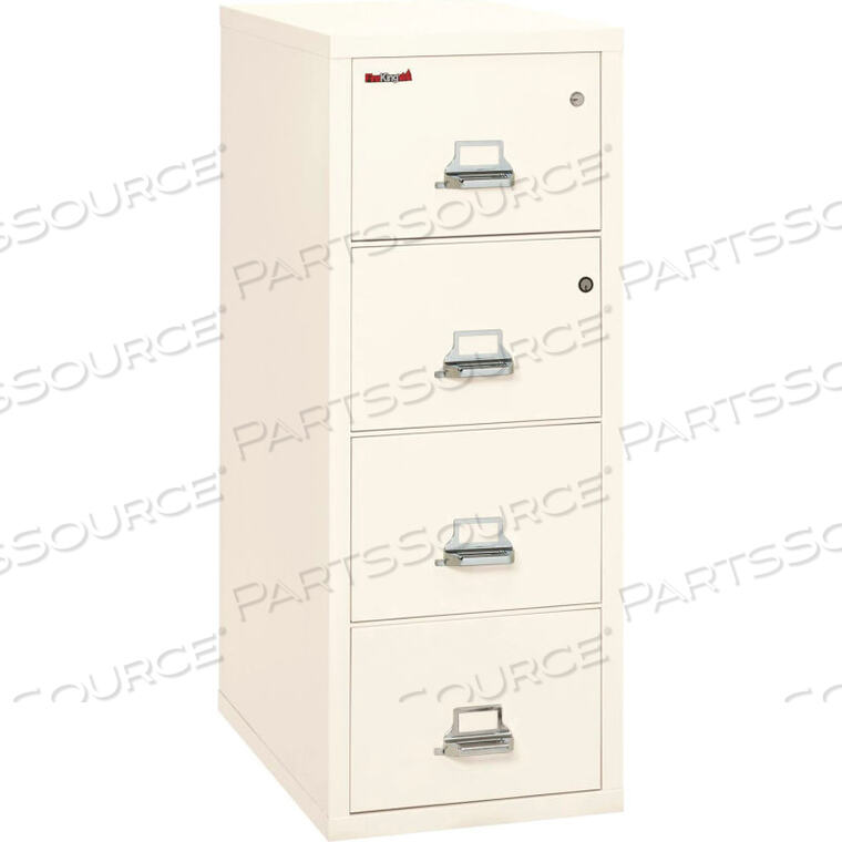 FIREPROOF 4 DRAWER VERTICAL SAFE-IN-FILE LEGAL 20-13/16"WX31-9/16"DX52-3/4"H IVORY WHITE by Fire King