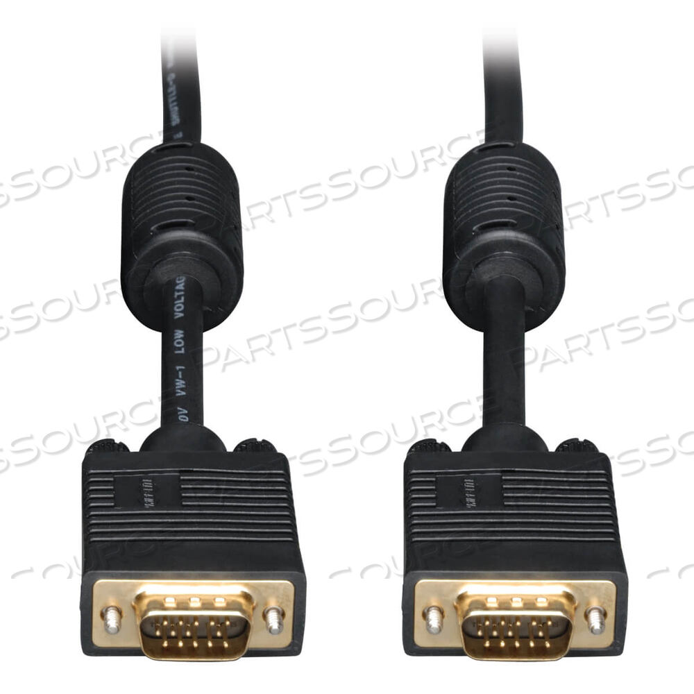 25FT HD15 MALE/MALE VGA HIGH-RESOLUTION EXTENSION RGB COAXIAL MONITOR CABLE - BLACK by Tripp Lite
