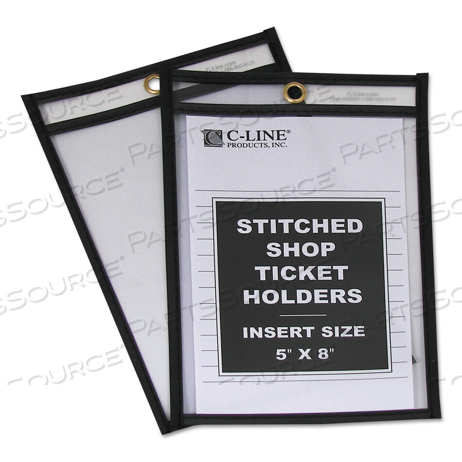 SHOP TICKET HOLDERS, STITCHED, BOTH SIDES CLEAR, 25 SHEETS, 5 X 8, 25/BOX by C-Line