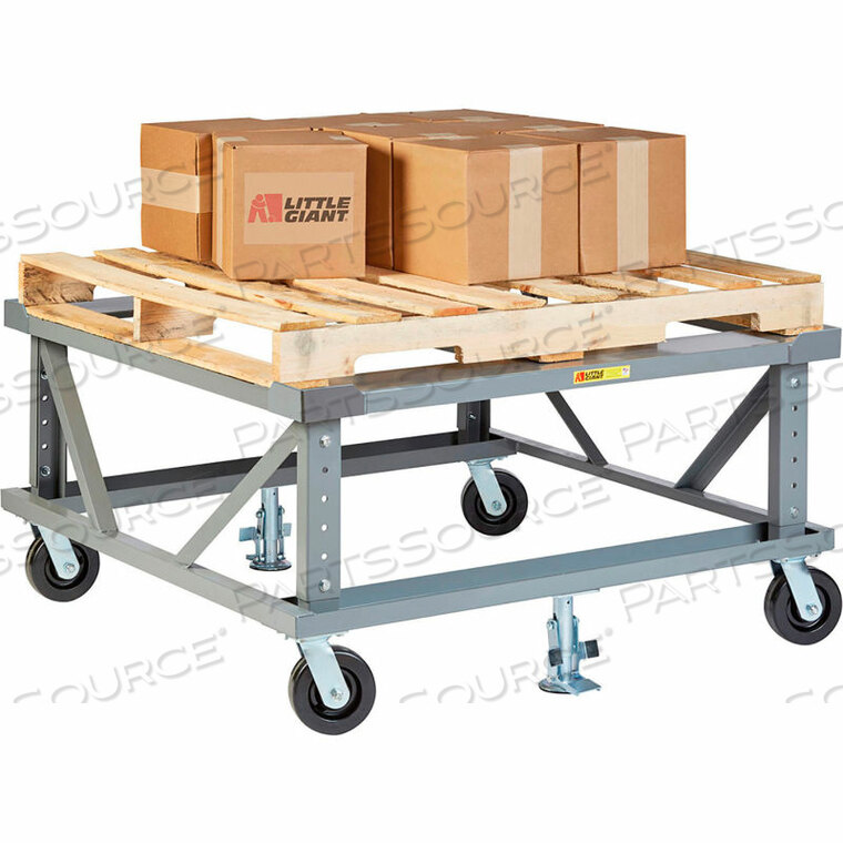 ADJ. HEIGHT PALLET STAND - 48 X 48 OPEN DECK & LOAD RETAINERS by Little Giant
