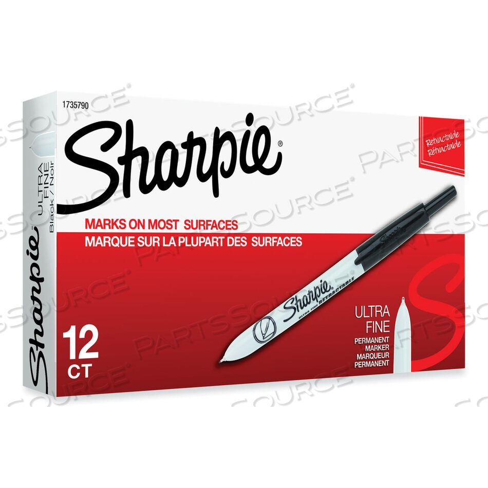 RETRACTABLE PERMANENT MARKER, EXTRA-FINE NEEDLE TIP, BLACK by Sharpie
