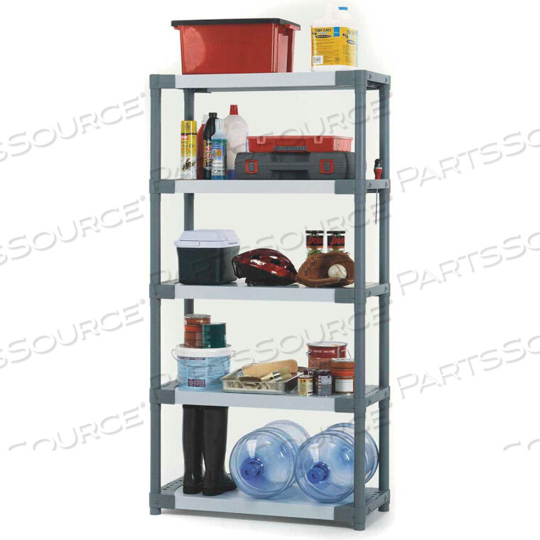 PLASTIC SOLID SHELVING 36"W X 16"D X 70"H CAPACITY 200 LBS by Grosfillex