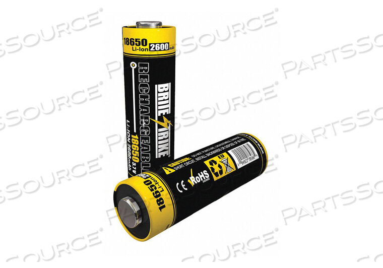 BATTERY RECHARGEABLE, 18650, LITHIUM ION, 3.7V, 2400 MAH by Brite-Strike