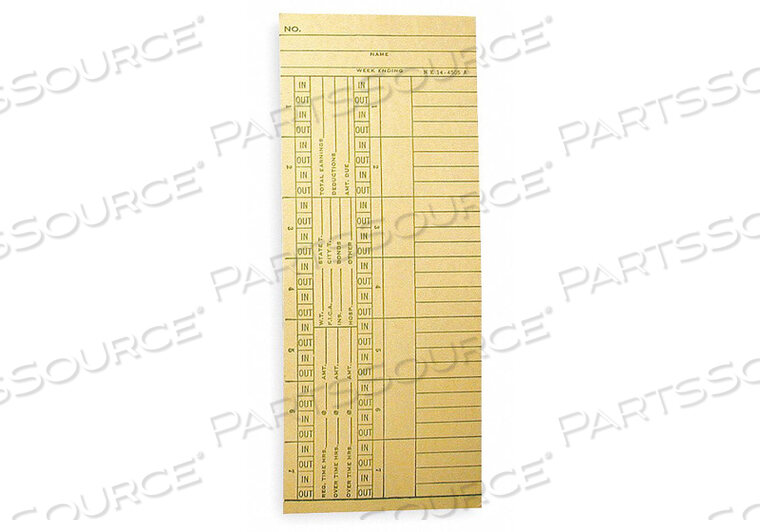 PAYROLL TIME CARD DOUBLE SIDED PK1000 by Amano