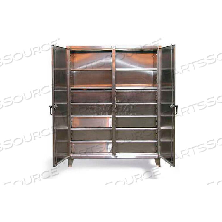 INDEPENDENT LOCK CABINET - SS 2-DOOR W/14 DRAWERS 72 X 24 X 78 by Strong Hold