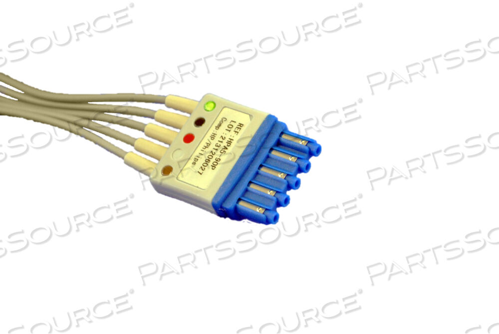 5-LEAD WITH GRABBERS, DIN CONNECTOR, SHIELDED, AAMI ICU COLOR CODING, 1.6 M by Philips Healthcare
