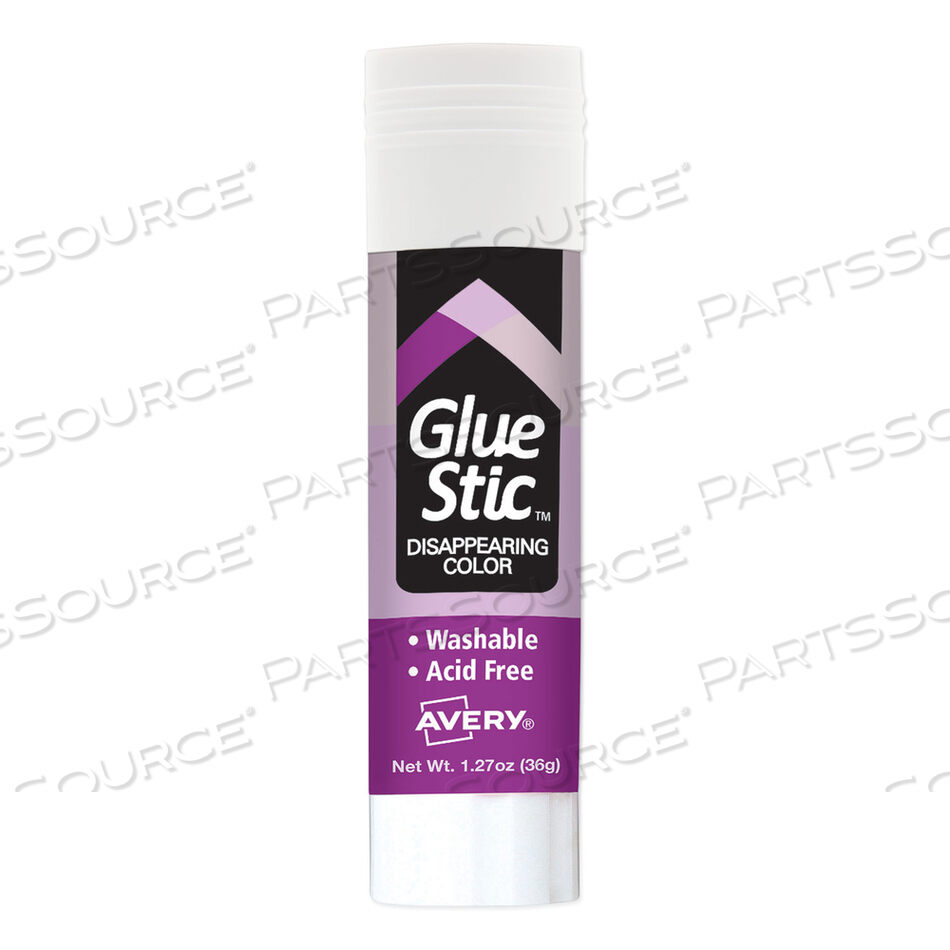PERMANENT GLUE STIC, 1.27 OZ, APPLIES PURPLE, DRIES CLEAR by Avery