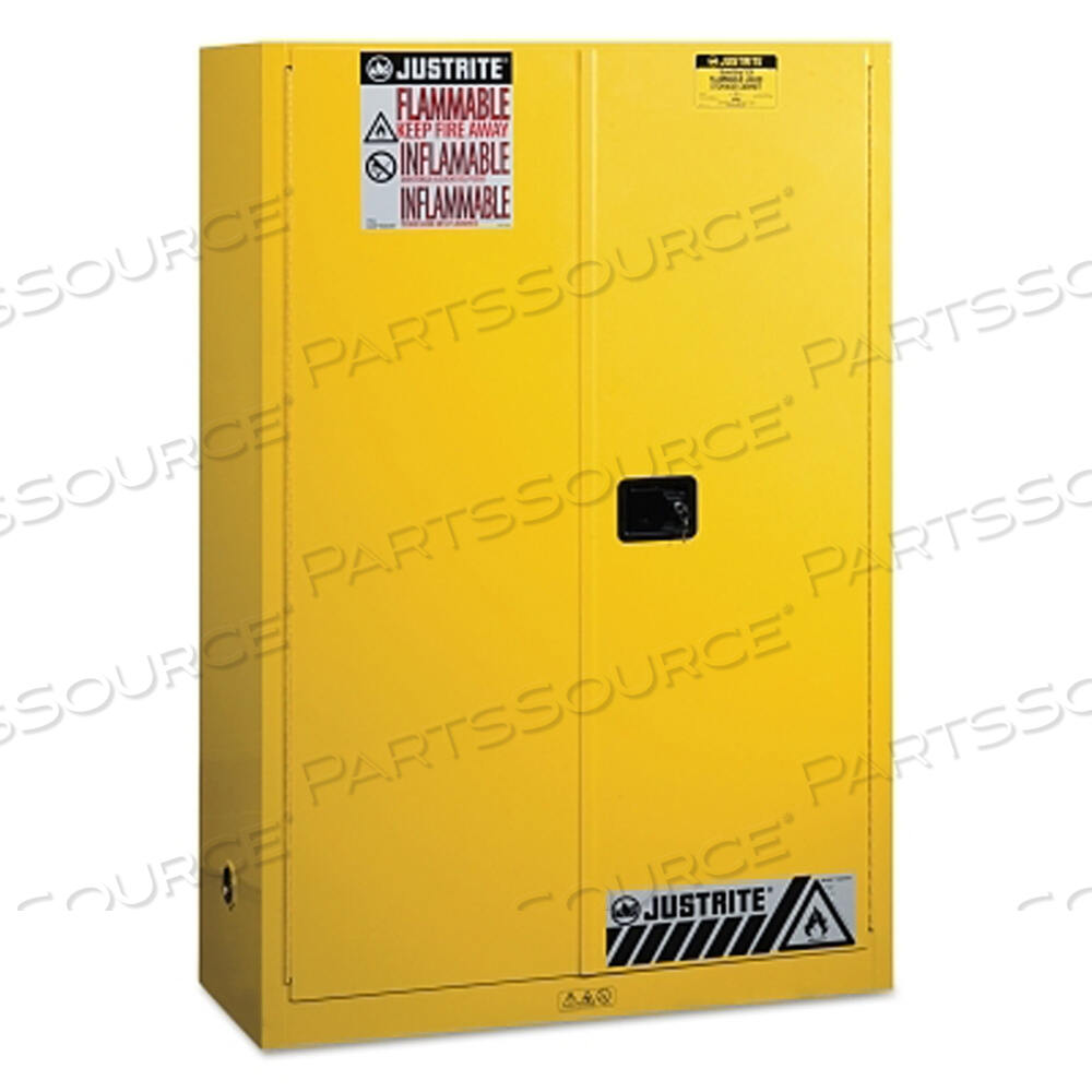 YELLOW SAFETY CABINETS FOR FLAMMABLES, MANUAL-CLOSING CABINET, 45 GALLON by Justrite