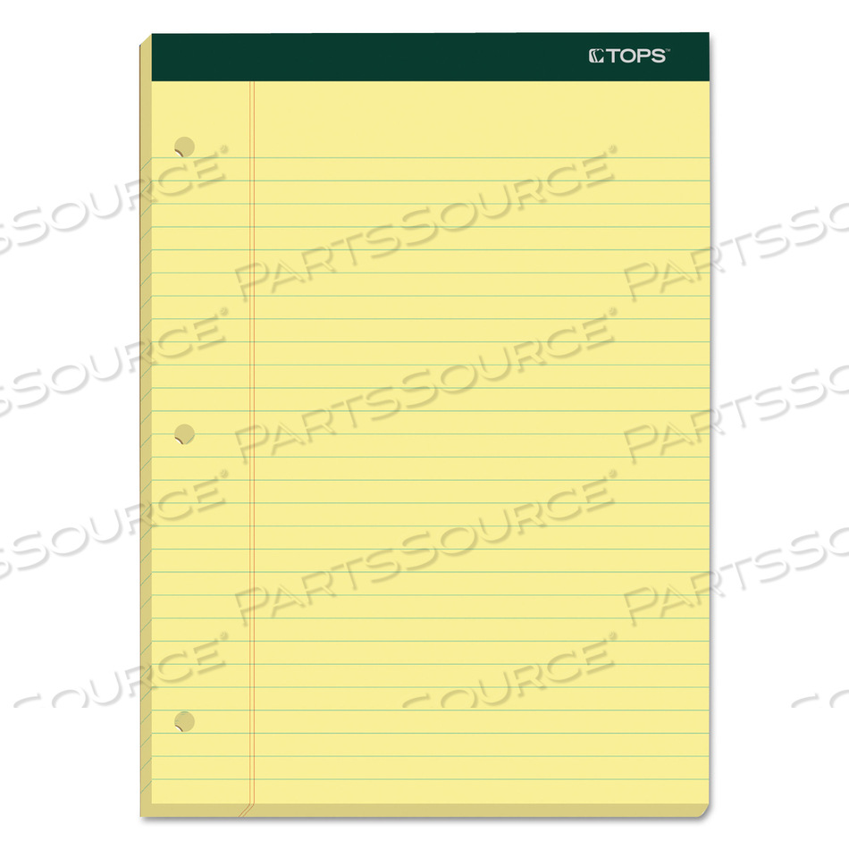 DOUBLE DOCKET RULED PADS, WIDE/LEGAL RULE, 100 CANARY-YELLOW 8.5 X 11.75 SHEETS, 6/PACK by Tops
