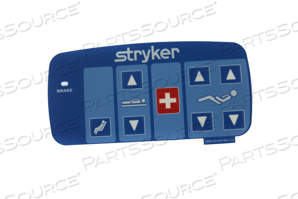 OUTER LEFT HAND NURSE CONTROL, CARDIAC CHAIR LABEL, BLUE W/GATCH/FOWLER by Stryker Medical