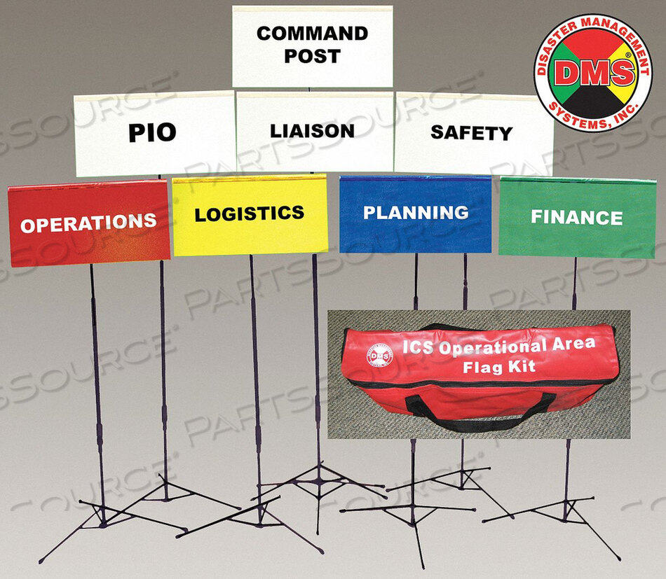 INCIDENT COMMAND FLAG KIT 8 FLAGS by Disaster Management Systems (DMS)