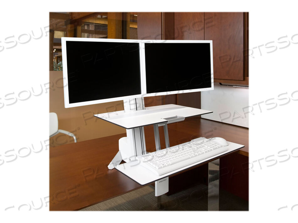 WORKFIT-S, DUAL WORKSTATION WITH WORKSURFACE (WHITE) by Ergotron, Inc.