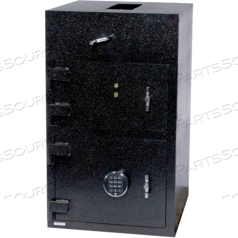 ROTARY HOPPER TOP DROP SAFE ELECTRONIC LOCK 20 X 20 X 34 4.86 CU. FT. BLACK by Fire King