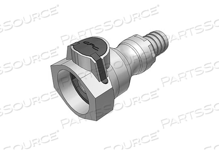 IN-LINE COUPLING, 5/8 IN HOSE BARB, GRAY, MOLDED POLYPROPYLENE, 32 TO 160 DEG F, VALVED by Colder Products Company