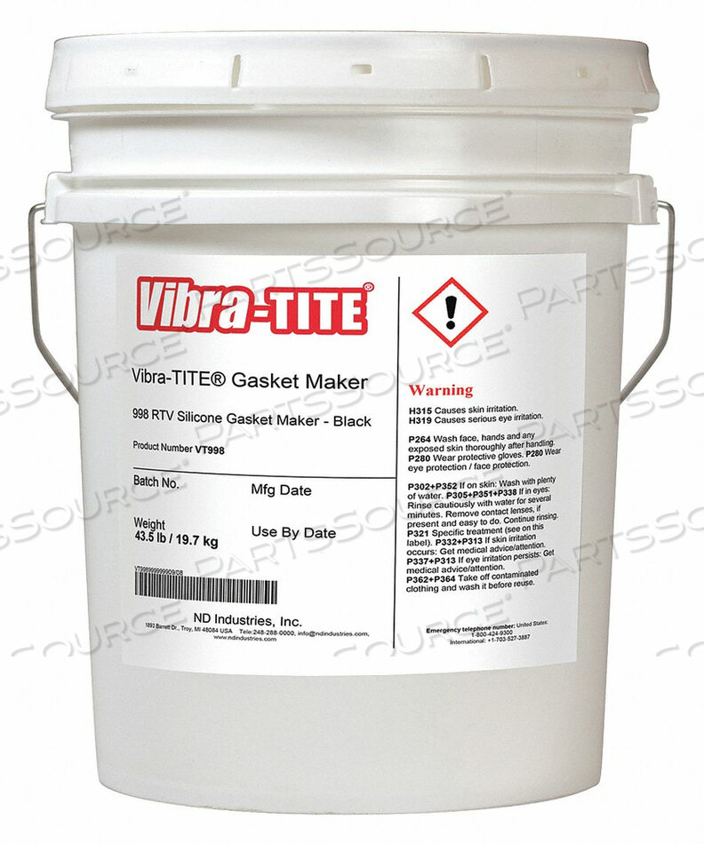 GASKET SEALANT 4.5GAL BLACK GRAVITY 1.30 by Vibra-Tite