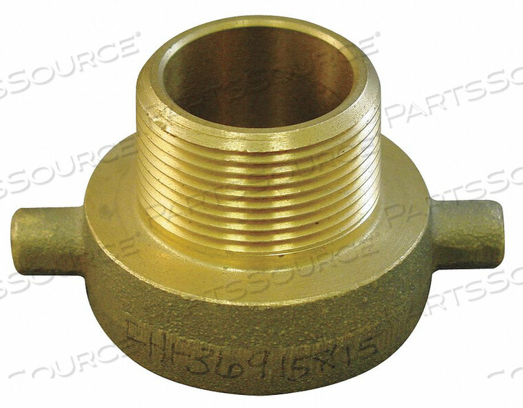 FIRE HOSE FEMALE/MALE REDUCER ADAPTER - 1-1/2 IN. NPSH FEMALE X 1-1/2 IN. NH MALE - BRASS by Moon American
