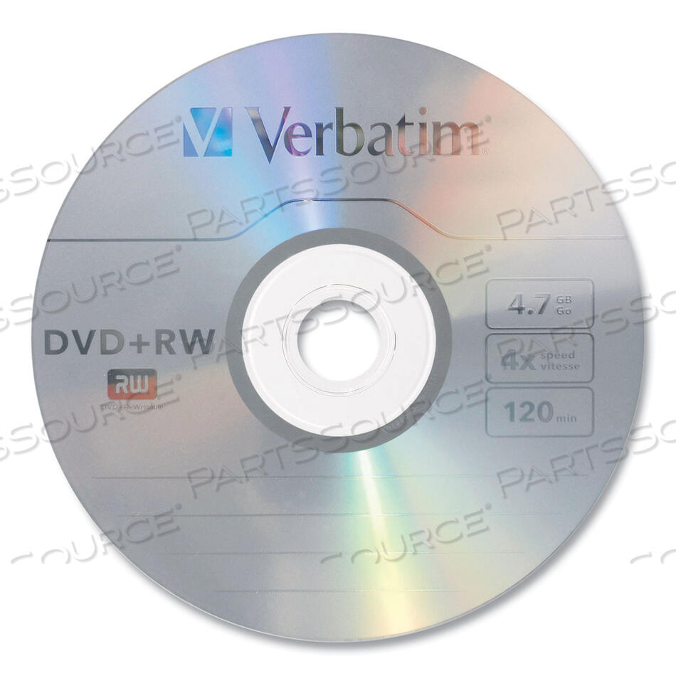 DVD+RW REWRITABLE DISC, 4.7 GB, 4X, SLIM JEWEL CASE, SILVER, 10/PACK by Verbatim