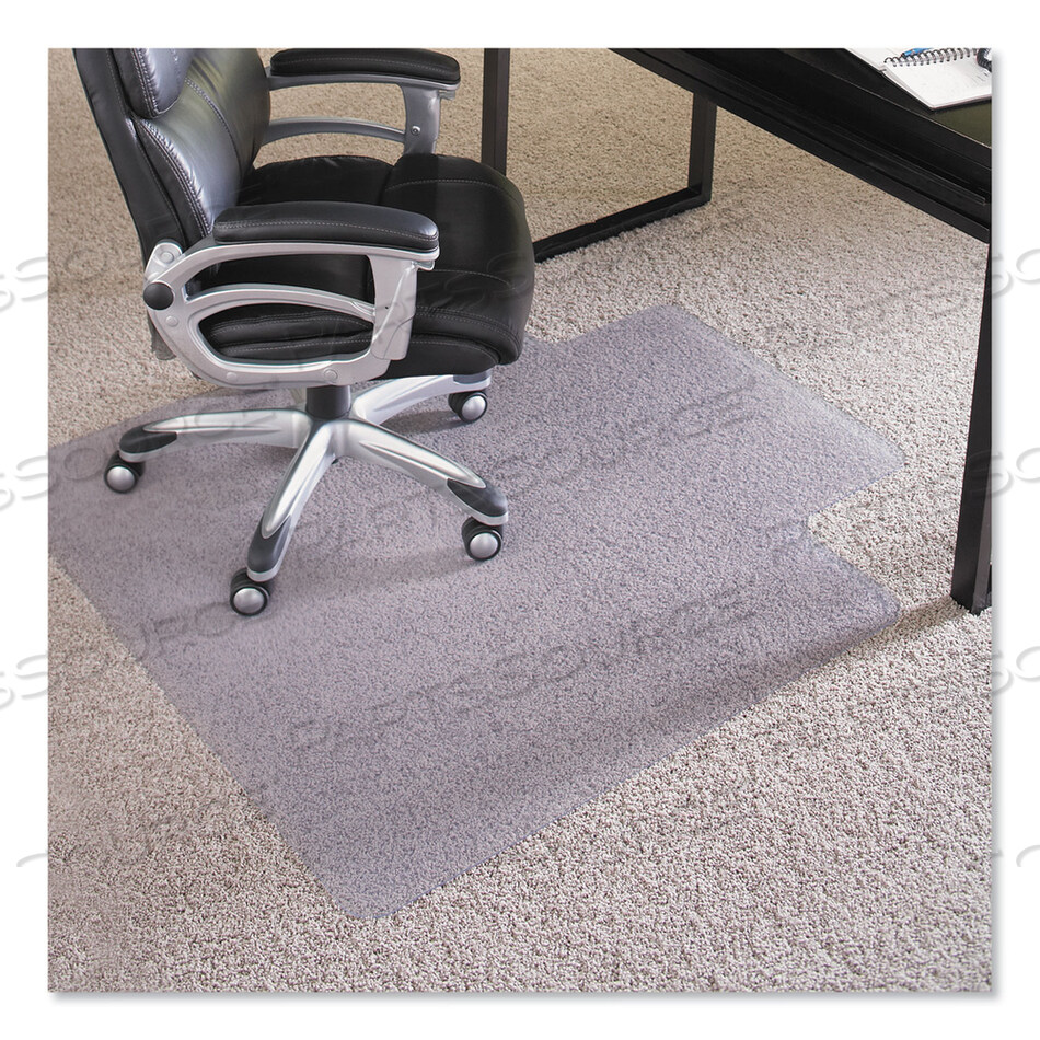 EVERLIFE INTENSIVE USE CHAIR MAT FOR HIGH PILE CARPET, RECTANGULAR WITH LIP, 36 X 48, CLEAR by ES Robbins