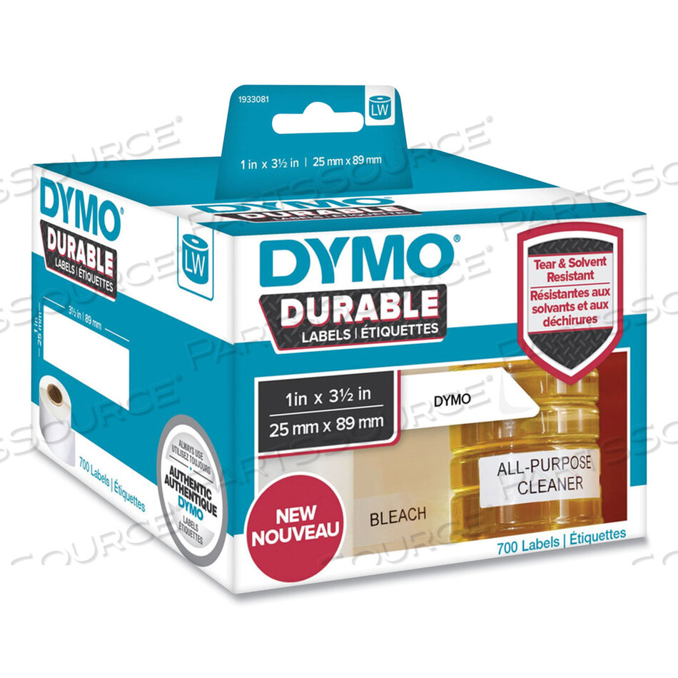 LW DURABLE MULTI-PURPOSE LABELS, 1" X 3.5", WHITE, 700 LABELS/ROLL by Dymo