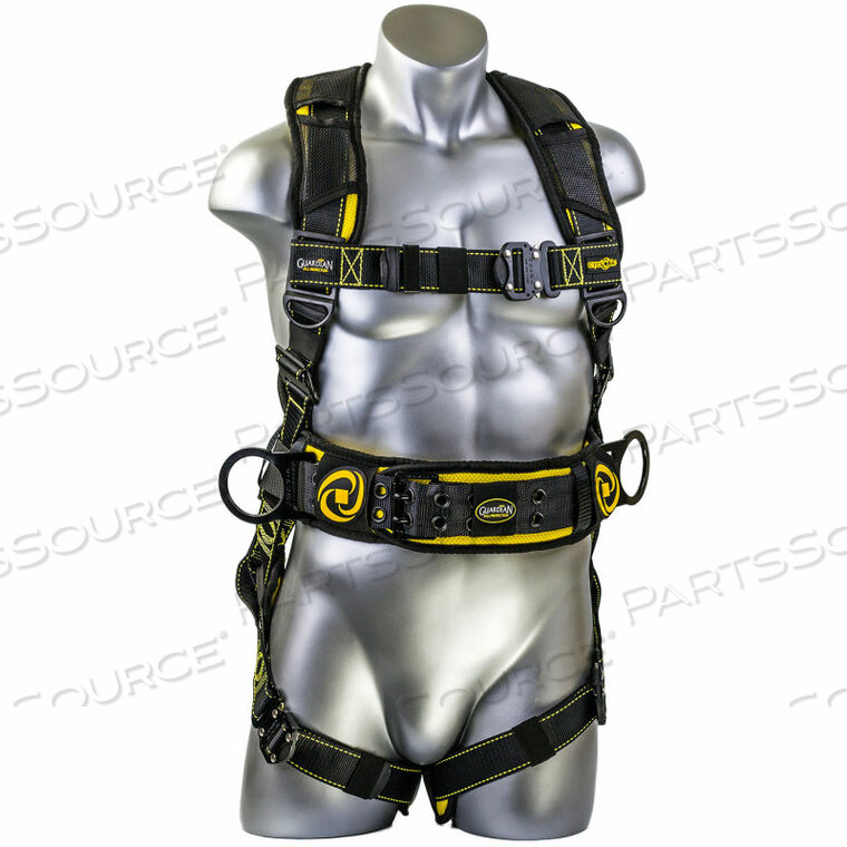 CYCLONE CONSTRUCTION HARNESS, QUICK CONNECT CHEST & LEGS, TONGUE BUCKLE WAIST, S by Guardian Fall Protection
