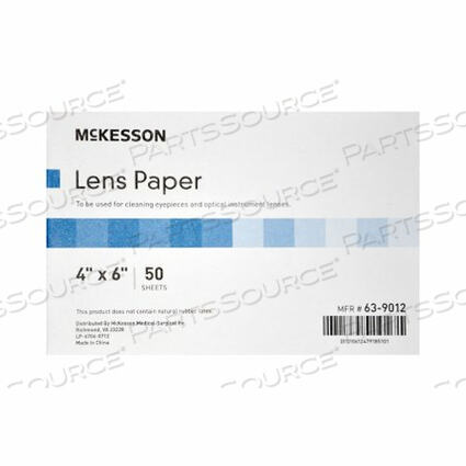 LENS CLEANER FOR OPTICAL INSTRUMENTS, 4 X 6 INCH PAPER SHEETS (12 PER PKG) by McKesson