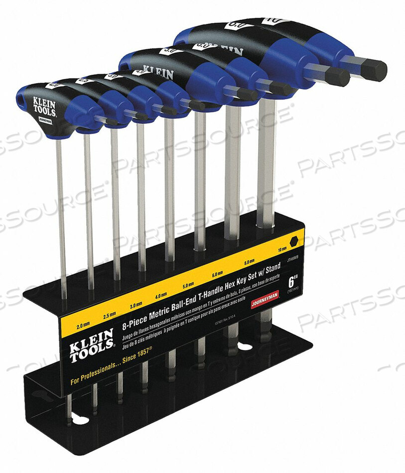 8 PC 6" METRIC BALL-END JOURNEYMAN T-HANDLE SET WITH STAND by Klein Tools