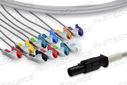 10 LEAD PATIENT CABLE FOR Q-STRESS. AHA 43" LEAD WIRES WITH PINCH CONNECTION 