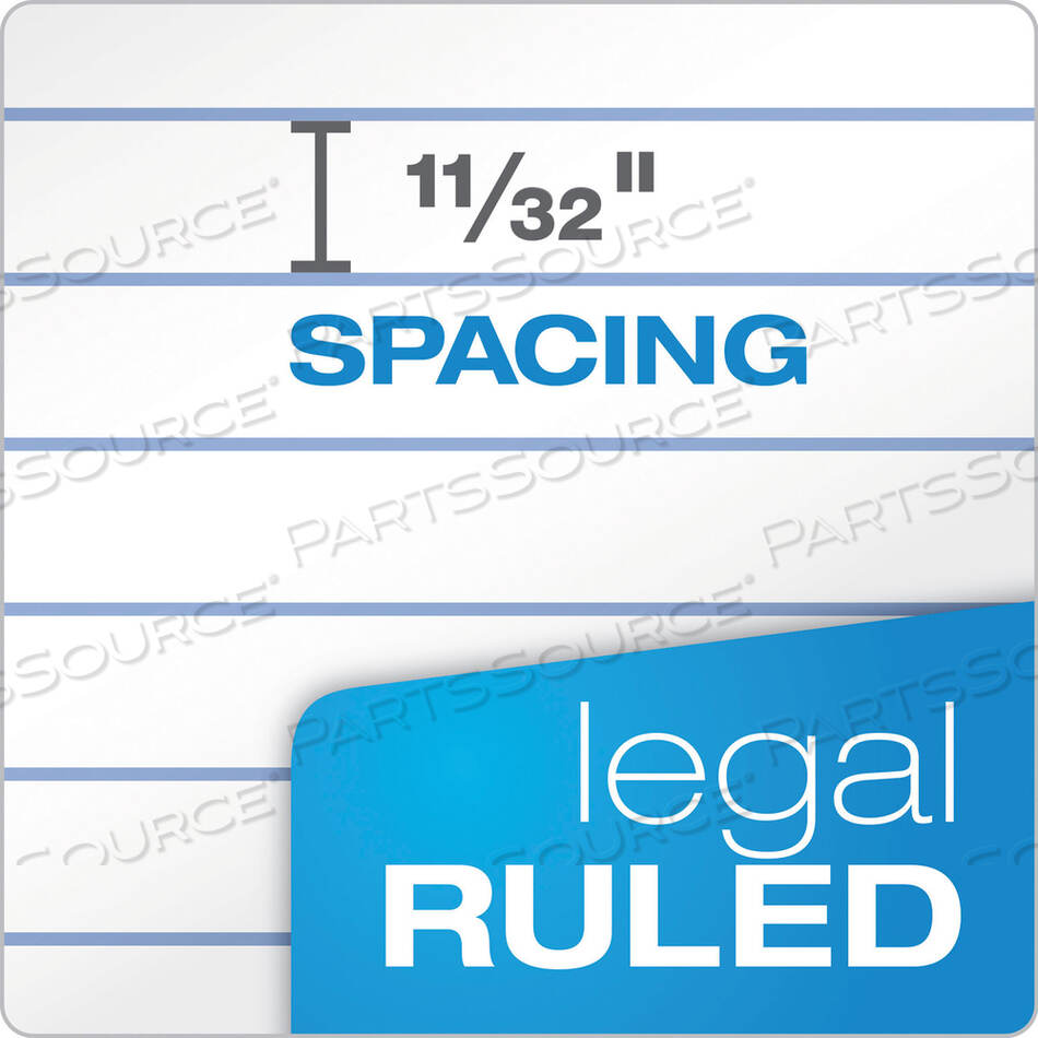 "THE LEGAL PAD" RULED PERFORATED PADS, WIDE/LEGAL RULE, 50 WHITE 8.5 X 14 SHEETS, DOZEN by Tops
