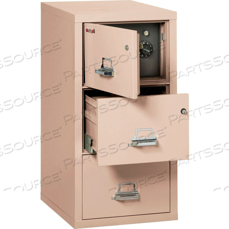 FIREPROOF 3 DRAWER VERTICAL SAFE-IN-FILE LEGAL 20-13/16"WX31-9/16"DX40-1/4"H CHAMPAGNE by Fire King