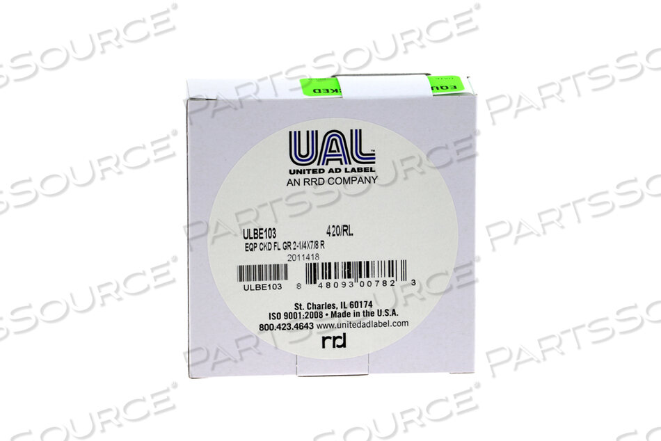 EQUIPMENT CHECKED LABEL, FLUORESCENT GREEN, 2-1/4 X 7/8 IN by United Ad Label