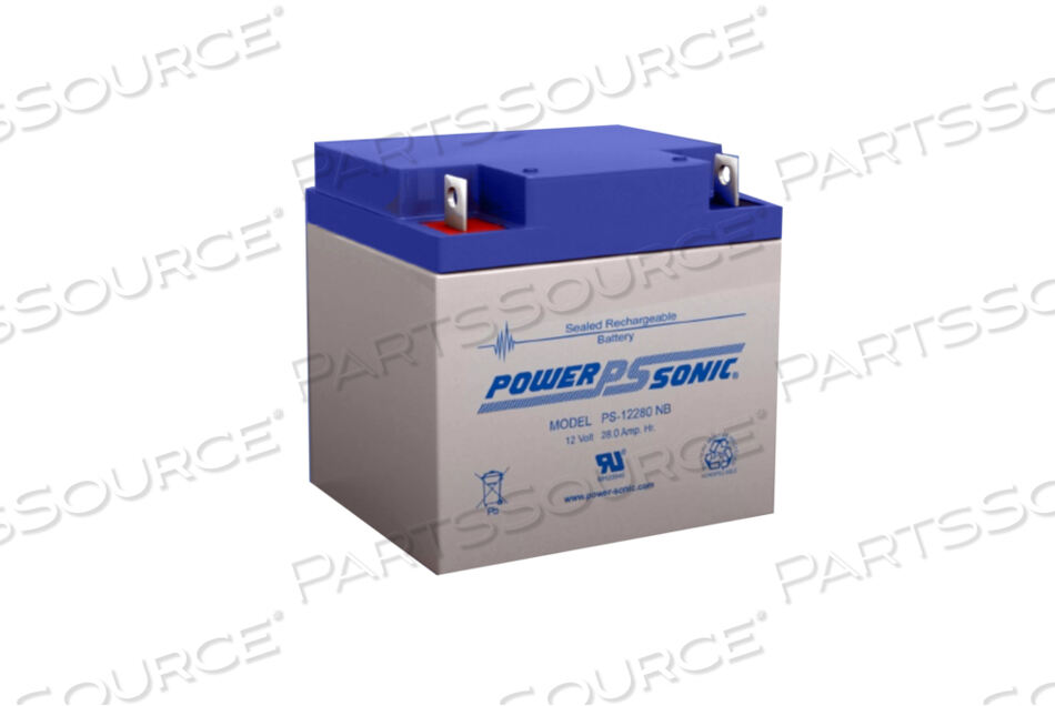 BATTERY, LEAD ACID, 28 AH, 12 V, NUT AND BOLT, 6.5 X 4.92 X 6.97 IN by Power-Sonic Corporation