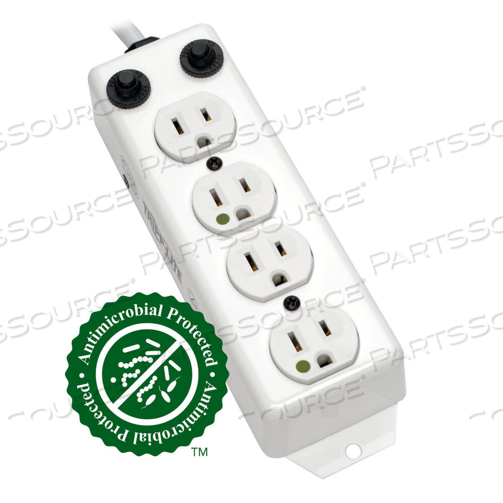 POWER STRIP MEDICAL 120V 5-15R-HG 4 OUTLET UL 1363A 2FT CORD by Tripp Lite