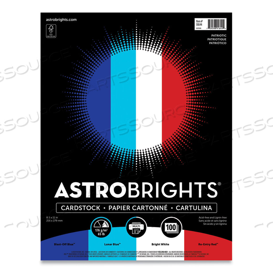 Astrobrights Color Cardstock, 65lb, 8.5 x 11, Pulsar Pink, 250/Pack
