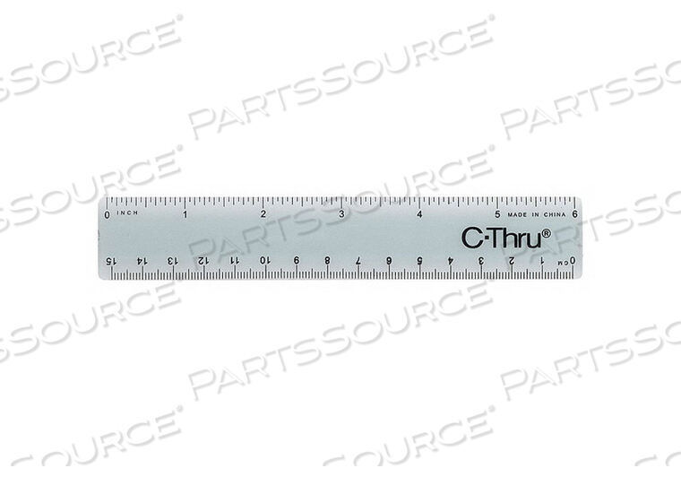 RULER PLASTIC LINED 16THS 6IN SMOKY GRAY by Westcott