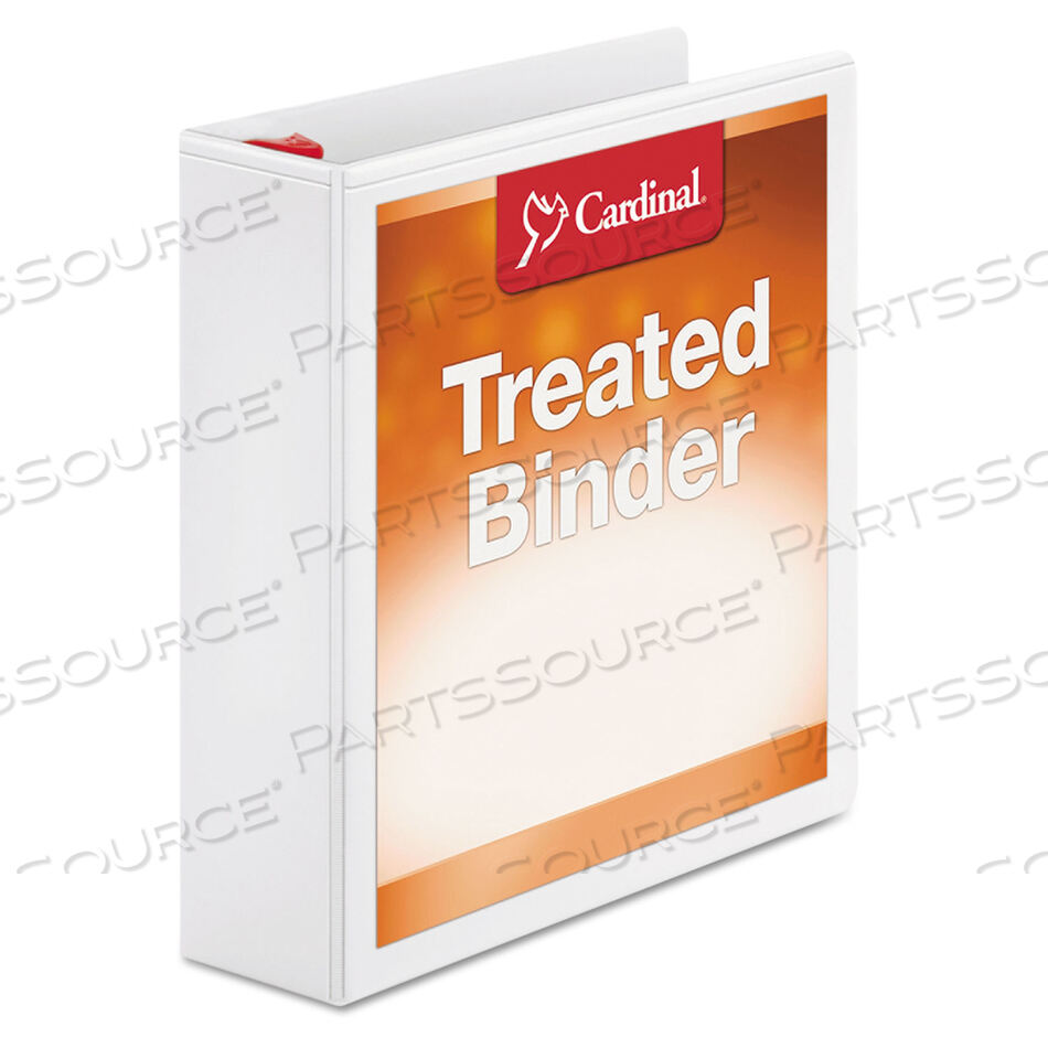 TREATED CLEARVUE LOCKING SLANT-D RING BINDER, 3 RINGS, 2" CAPACITY, 11 X 8.5, WHITE by Cardinal
