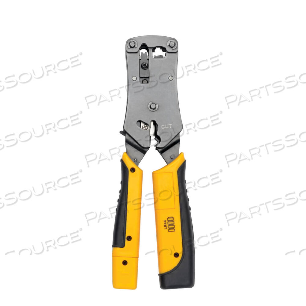 RJ11 / RJ12 / RJ45 WIRE CRIMPER W/ BUILT IN CABLE TESTER by Tripp Lite