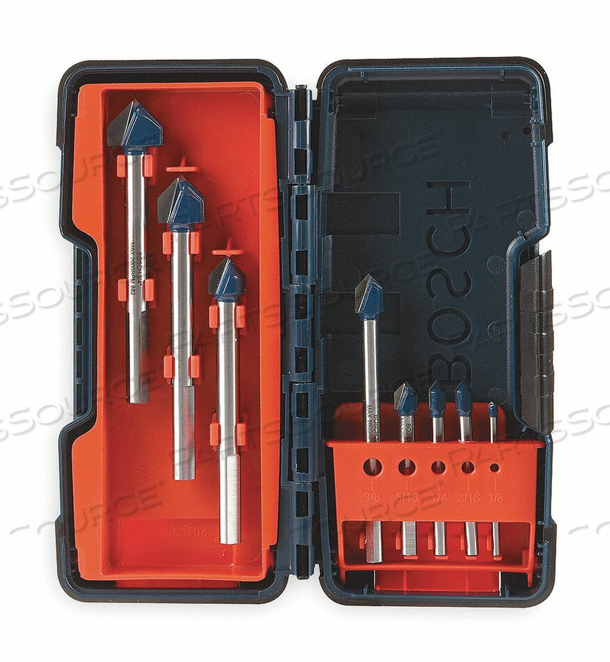 GLASS AND TILE BIT SET 1/8-3/4 8 PC by Bosch Tools