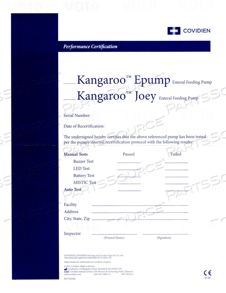 ENTERAL BURETTE RECERTIFICATION PUMP BAG SET KANGAROO EPUMP by Cardinal Health 200, LLC