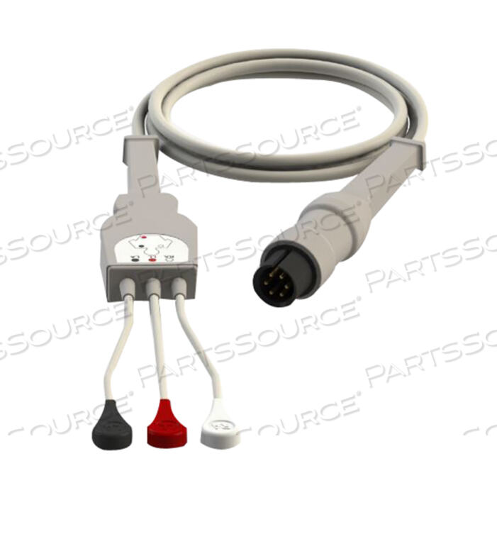 3 LEAD SNAP ECG AHA CABLE ASSEMBLY 