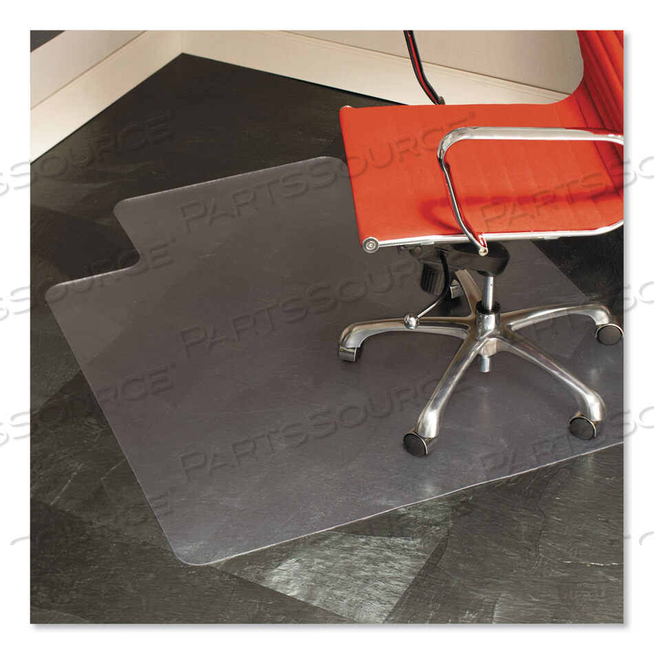EVERLIFE CHAIR MAT FOR HARD FLOORS, HEAVY USE, RECTANGULAR WITH LIP, 45 X 53, CLEAR by ES Robbins