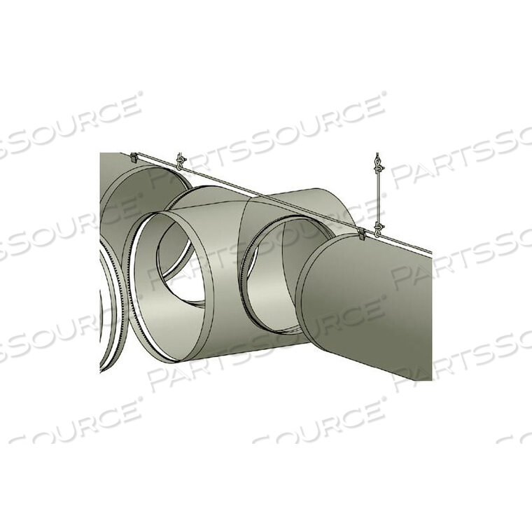 ZIP-A-DUCT 20" GRAY TEE SECTION WITH 16" TAKE OFFS by Fabricair Inc.
