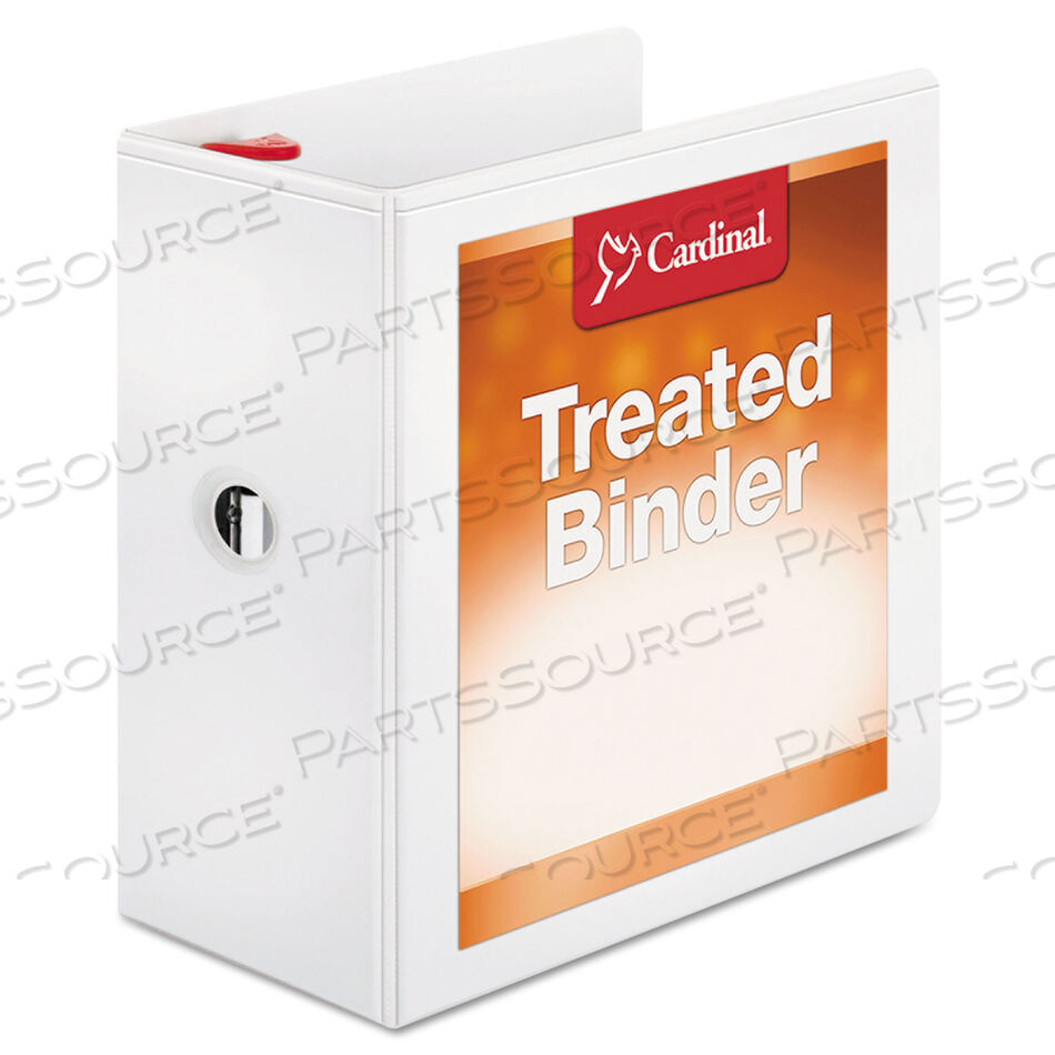 TREATED CLEARVUE LOCKING SLANT-D RING BINDER, 3 RINGS, 5" CAPACITY, 11 X 8.5, WHITE by Cardinal