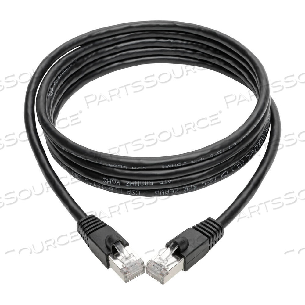 CAT6A SNAGLESS SHIELDED STP PATCH CABLE 10G, POE, BLACK M/M 7FT by Tripp Lite
