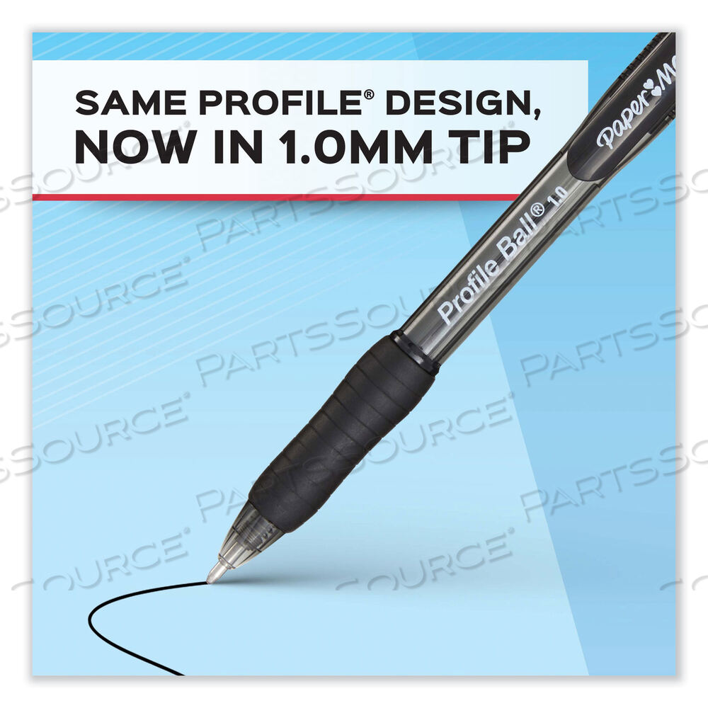 PROFILE BALLPOINT PEN, RETRACTABLE, MEDIUM 1 MM, BLUE INK, TRANSLUCENT BLUE BARREL by Paper Mate PROFILE BALLPOINT PEN, RETRACTABLE, MEDIUM 1 MM, BLUE INK, TRANSLUCENT BLUE BARREL by Paper Mate
