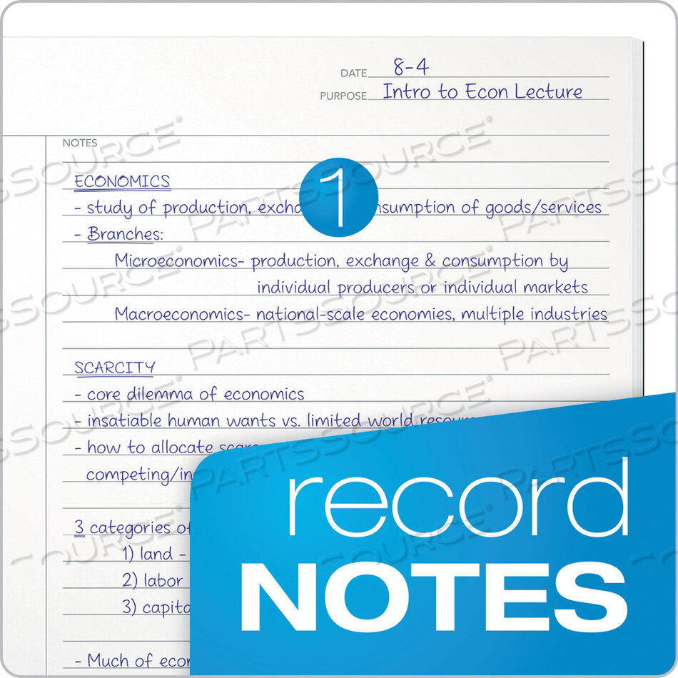 FOCUSNOTES LEGAL PAD, MEETING-MINUTES/NOTES FORMAT, 50 WHITE 8.5 X 11.75 SHEETS by Tops