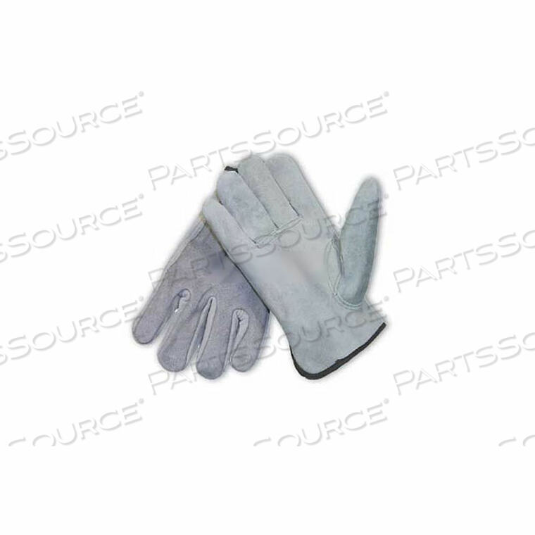 SPLIT COWHIDE DRIVERS GLOVES, PREMIUM GRADE, KEYSTONE THUMB, GRAY, S by Protective Industrial Products